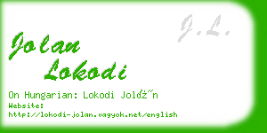 jolan lokodi business card